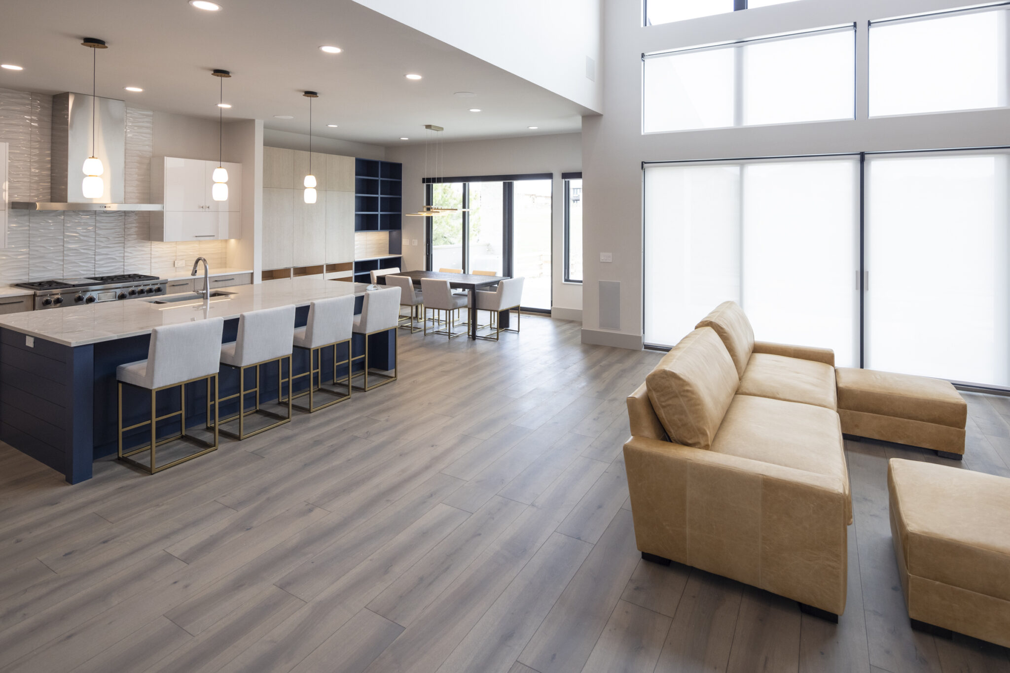 Modern Living Room with Kitchen Floor Plan